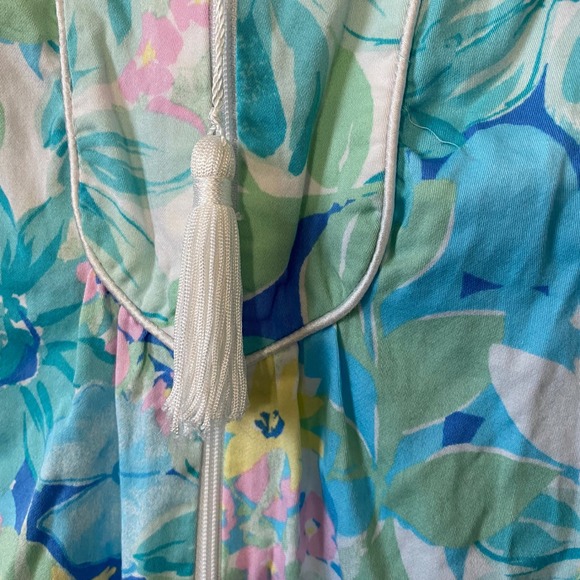 Miss Elaine Floral Print Zip Front Lounger Robe‎ Womens Large Blue Green Pink - Picture 3 of 7